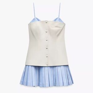 Zara combination short poplin dress